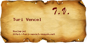 Turi Vencel névjegykártya